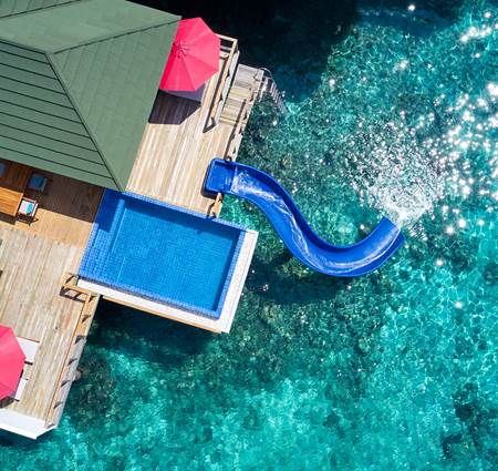 Two Bedroom Lagoon Villa With Pool And Slide Aerial