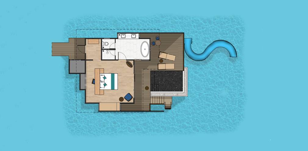 Ocean Villa With Pool + Slide - Floor plan