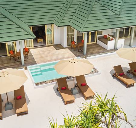 Three Bedroom Pool Beach Villa Aerial