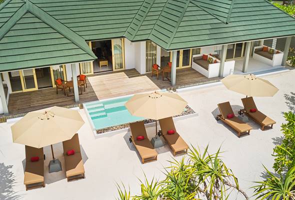 Three Bedroom Pool Beach Villa Aerial