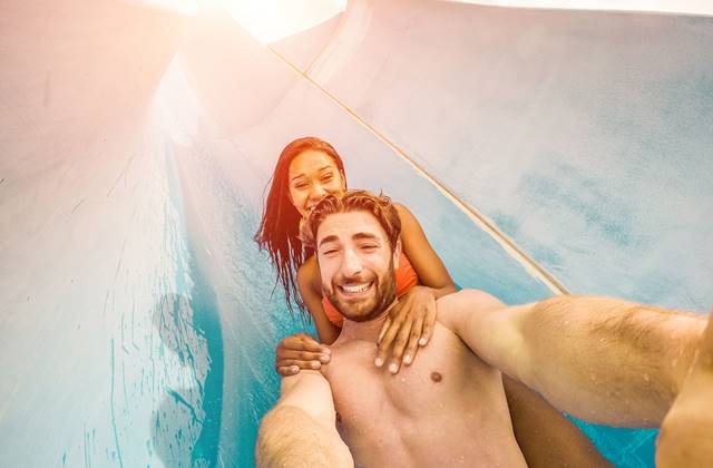 Couple at Slide