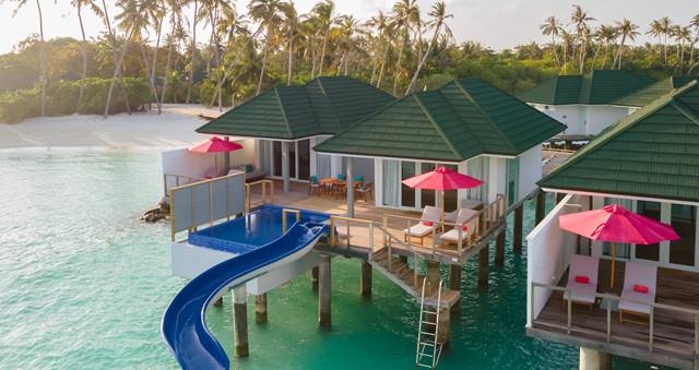 Aerial View Two Bedroom Lagoon Vill With Pool + Slide