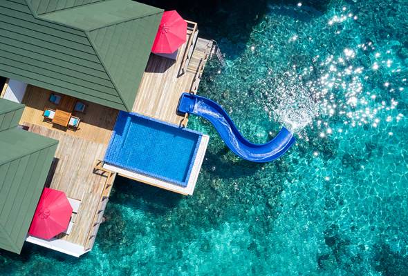Two Bedroom Lagoon Villa With Pool And Slide Aerial