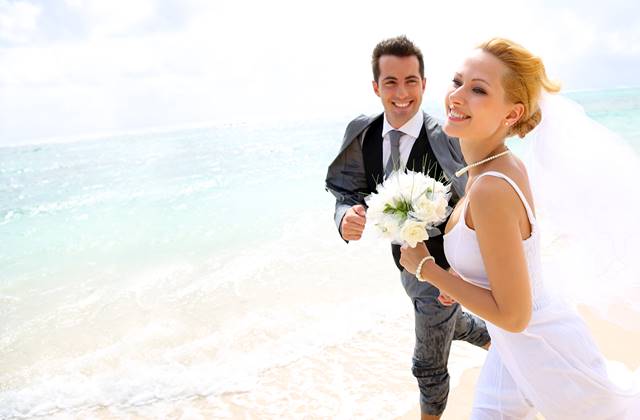 Bride and Groom at Iru Fushi Beach
