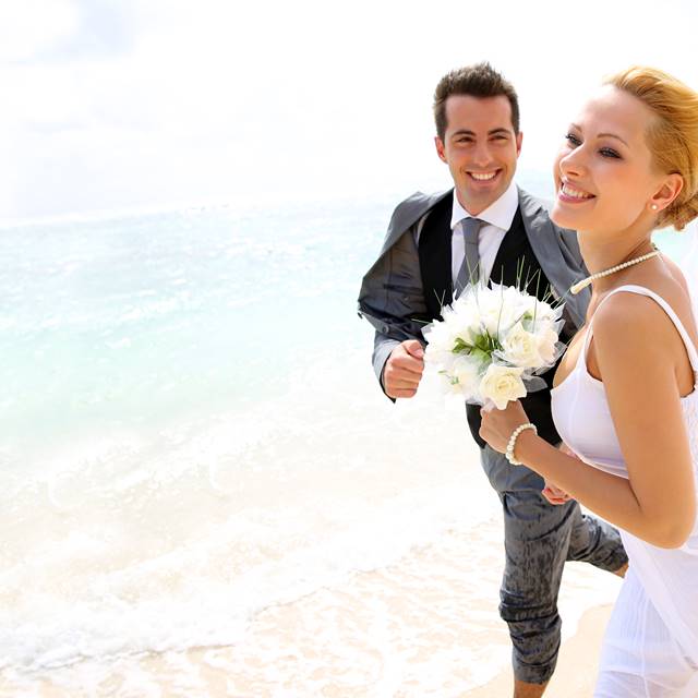 Bride and Groom at Iru Fushi Beach