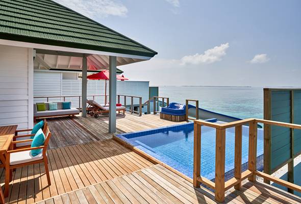 Two Bedroom Lagoon Villa With Pool And Slide Deck 
