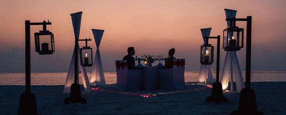 Romantic Dinner on a beach at Sun Siyam Iru Fushi