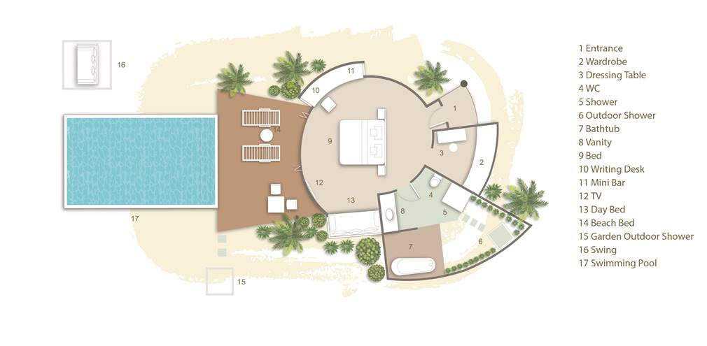 Floor Plan of Sun Siyam Vilu Reef Sun Aqua Pool Villa