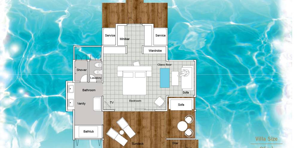 Floor Plan Iru Fushi Water Villa