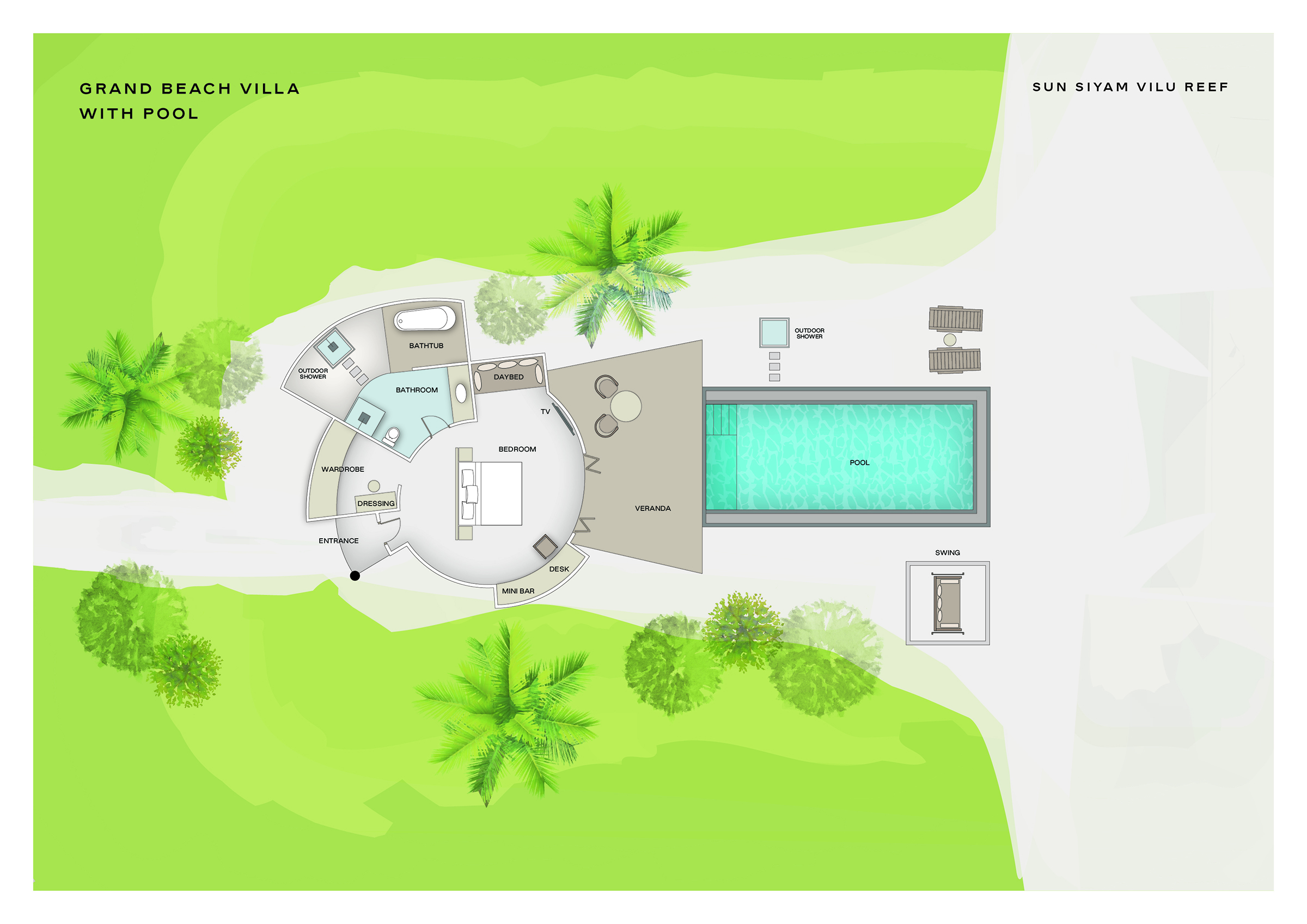 SSVR Grand Beach Villa With Pool