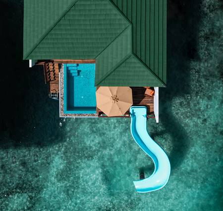 Aerial View Water Villa With Slide_1